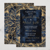 Blauw Goud Poinsettia Bloem Mandala Kaart (Voorkant / Achterkant)