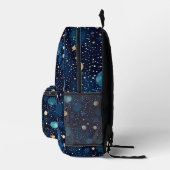 Blauw & Goud Polka-Dot Bedrukte Rugzak (Rechts)