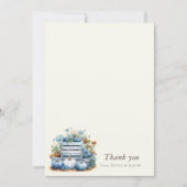 Blauw Goud Pompoen Baby shower Dank u Kaart (Voorkant)