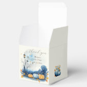Blauw Goud Pompoen Baby shower Monogram Bedankdoosjes (Geopend)