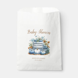 Blauw Goud Pompoen Herfst Baby shower Bedankzakje