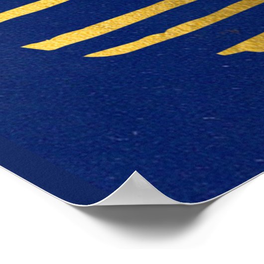 Blauw Goud Poster Abstracte Moderne Collage Wall A (Hoek)