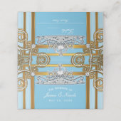 Blauw & Goud Prinses Kroon Tiara Party Zitplaatsen Plaatskaartje (Buitenkant ongevouwen)