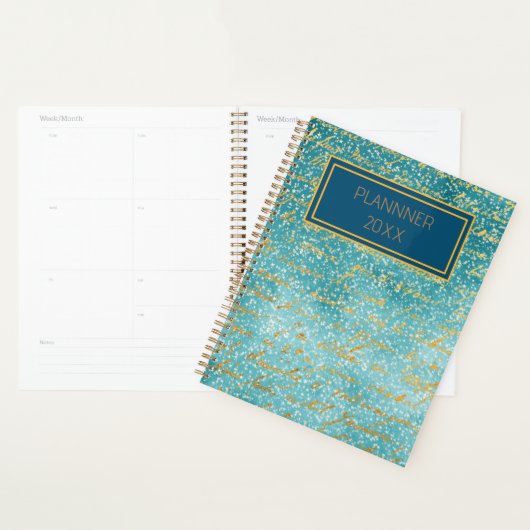 Blauw goud print minimalistisch planner (Display)