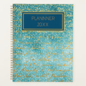 Blauw goud print minimalistisch planner (Voorkant)