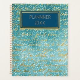 Blauw goud print minimalistisch planner