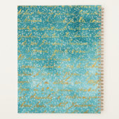 Blauw goud print minimalistisch  planner (Achterkant)