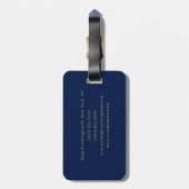 Blauw Goud Professioneel Trendy Eigen Naam Bagagelabel (Achterkant verticaal)