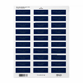 Blauw Goud Professioneel Trendy Eigen Naam Etiket (Full Sheet)