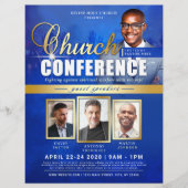 Blauw & Goud Professionele Kerk Conference Event Flyer (Voorkant)