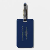 Blauw Goud Professionele Trendy Eigen Naam Bagagelabel (Achterkant verticaal)