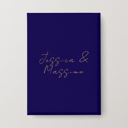 Blauw & Goud Professionele Trendy Minimalistische Button (Voorkant)
