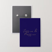 Blauw & Goud Professionele Trendy Minimalistische Button (Voorkant / Achterkant)