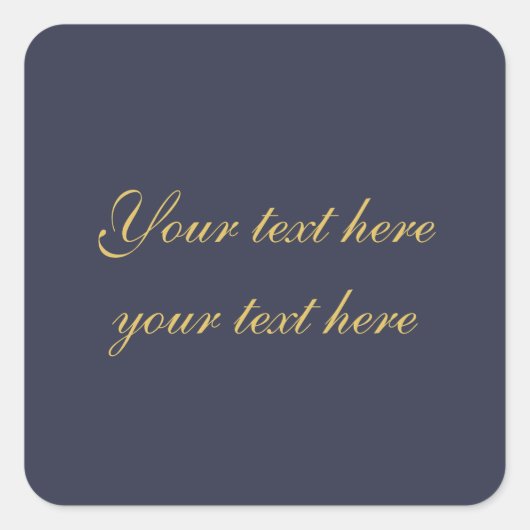 Blauw Goud Professionele Trendy Minimalistische Ei Vierkante Sticker (Voorkant)