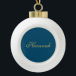 Blauw Goud Professionele Trendy Minimalistische Na Keramische Bal Ornament<br><div class="desc">Presenteer jezelf met dit moderne,  elegante ontwerp. Deze sjabloon kan worden aangepast om aan alle professionele beroepen te voldoen.</div>