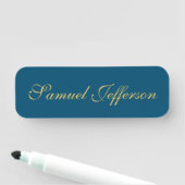 Blauw Goud Professionele Trendy Minimalistische Na Naamplaatje (In situ)