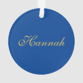 Blauw Goud Professionele Trendy Minimalistische Na Ornament (achterkant)