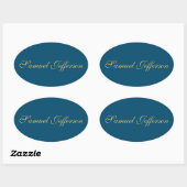 Blauw Goud Professionele Trendy Minimalistische Na Ovale Sticker (Vel)