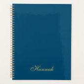 Blauw Goud Professionele Trendy Minimalistische Na Planner (Voorkant)