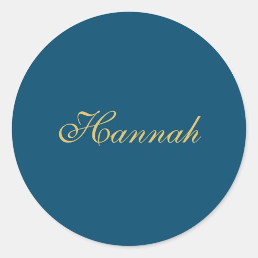 Blauw Goud Professionele Trendy Minimalistische Na Ronde Sticker (Voorkant)