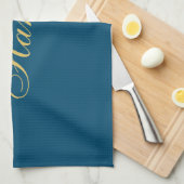 Blauw Goud Professionele Trendy Minimalistische Na Theedoek (Quarter Fold)