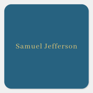 Blauw Goud Professionele Trendy Minimalistische Na Vierkante Sticker