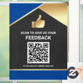 Blauw Goud QR-code Klantfeedback Beoordeling Raamsticker (Huis)