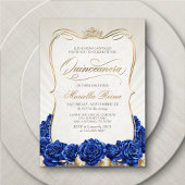 Blauw Goud Quinceañera Kaart