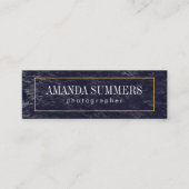 Blauw goud rand in nood | Leisteen Mini Visitekaartje (Voorkant)