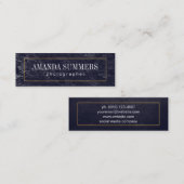 Blauw goud rand in nood | Leisteen Mini Visitekaartje (Voorkant / Achterkant)