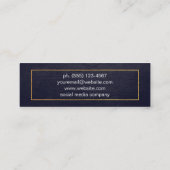 Blauw goud rand in nood | Leisteen Mini Visitekaartje (Achterkant)