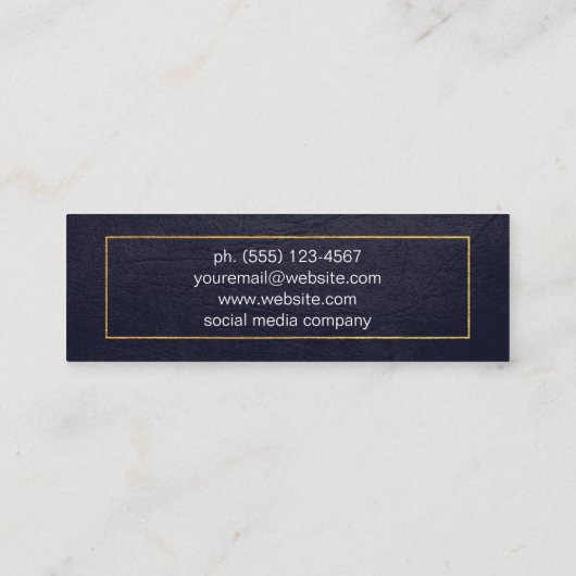 Blauw goud rand in nood | Leisteen Mini Visitekaartje (Achterkant)