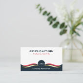 Blauw, Goud, Roze Moderne Professionele QR Code Visitekaartje (Staand voorkant)