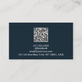 Blauw, Goud, Roze Moderne Professionele QR Code Visitekaartje (Achterkant)