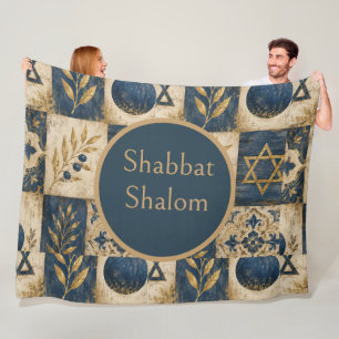 Blauw Goud, Rustieke boerderij Judaica esthetiek Fleece Deken