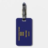 blauw goud school kleuren basketbal tas bagagelabel (Achterkant verticaal)