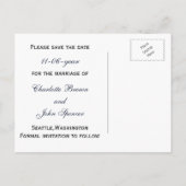 Blauw goud Snowflakes Winter behalve datum Aankondigingskaart (Achterkant)