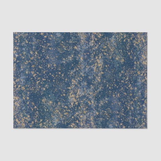 Blauw & Goud spatglans Modern Tissuepapier (Voorkant)
