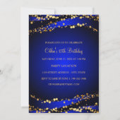 Blauw & Goud Stardust Quinceañera Uitnodiging (Achterkant)
