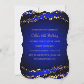 Blauw & Goud Stardust Sweet 16 Uitnodiging (Achterkant)