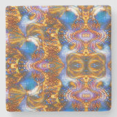 Blauw goud stenen onderzetter (Voorkant)