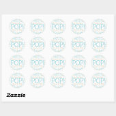 Blauw Goud Stippen Baby shower Ronde Sticker (Vel)