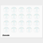Blauw Goud Stippen Baby shower Ronde Sticker (Vel)