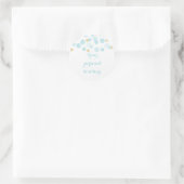 Blauw Goud Stippen Baby shower Ronde Sticker (Tas)