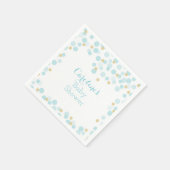 Blauw Goud Stippen Baby shower servet (Hoek)
