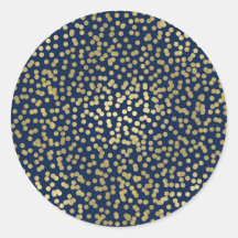 Blauw & Goud Stippen Confetti Elegante Chic Glam F