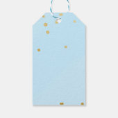 Blauw & Goud Stippen Modern Chique Cadeau Gift Lab Cadeaulabel (Achterkant)