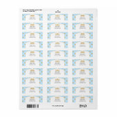 Blauw & Goud Stippen Royal Crown Prince Adreslabel Etiket (Full Sheet)
