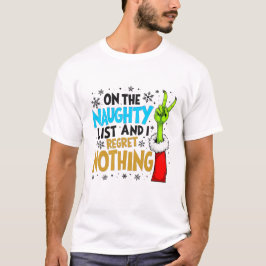 Blauw & Goud Stoute Lijst Kerst Creatuur Ontwerp T-shirt