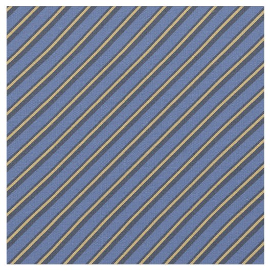 Blauw & Goud Strepen Stof (Close Up)